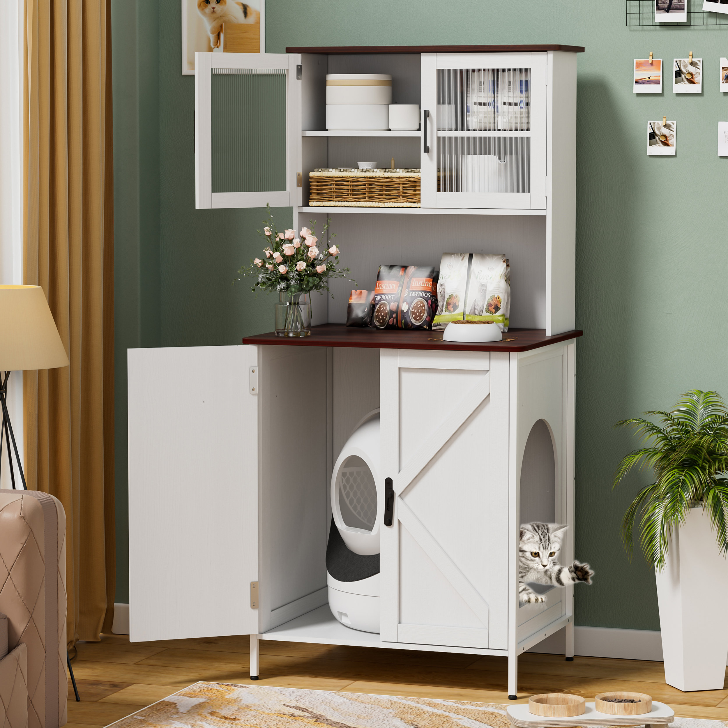 Tucker Murphy Pet™ Cat Litter Box Enclosure Furniture For Self